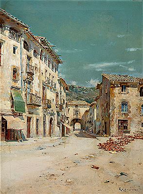 Joan Roig : Vista de pueblo' ('Village View').