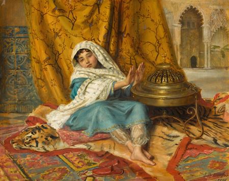 John Bagnold Burgess : In the Alhambra, Warming her Hands