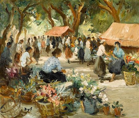 Marcel Dyf : Marché aux fleurs