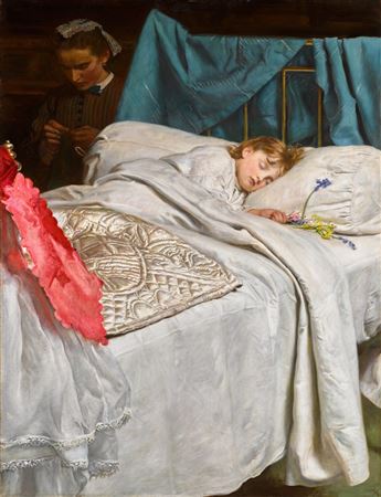 Sir John Everett Millais : Sleeping