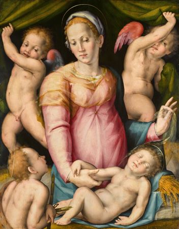 Pier Francesco di Jacopo Foschi : The Virgin and Child with the Infant Saint John the Baptist and two angels