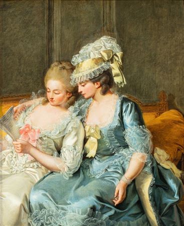 Pierre-Alexandre Wille : Two young women reading a Letter