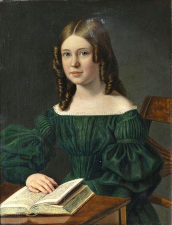 Carl Rudolph Fiebig : Portrait of a young Lady.