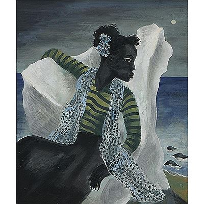 Karl Priebe : Moonlight by the Sea, 1940