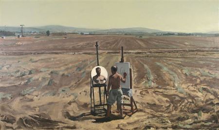 Eli Shamir : Self-Portrait Painting the Landscape, 2001