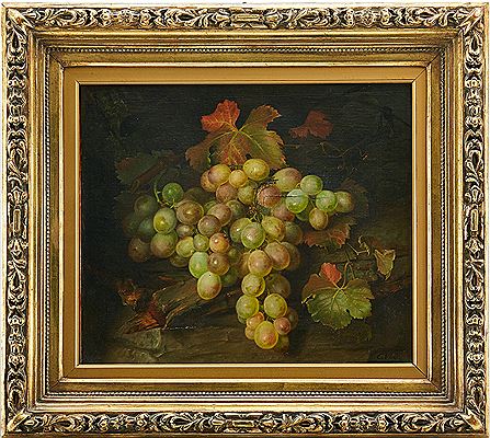 Carl Leopold Voss : Still life with grapes