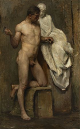 Ignacio Pinazo Camarlench : Male nude