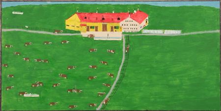 Fritz Frischknecht : Farmstead with cows