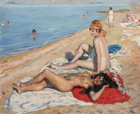 Janos Czencz : On the Beach [1919]