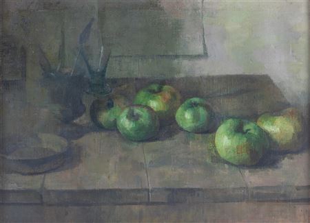 Lawrence Gowing : Apples and painting palette knives (1945)