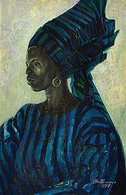 Benedict Chukwikadibia Enwonwu : Yoruba Woman in Blue