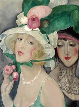 Gerda Wegener : Cocottes with hats (Lili and friend), c. 1920.