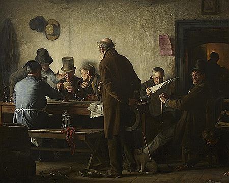 Carl Bloch : “Gamle fyre i et værtshus”. Old Guys in a Tavern.