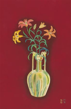 Ryokusui Mori : Flowers in vase