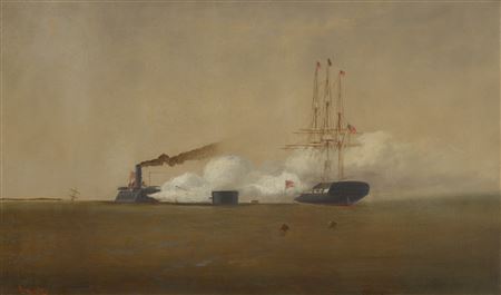 Alexander Stuart : Civil War Naval Battle: The Monitor and the Merrimack