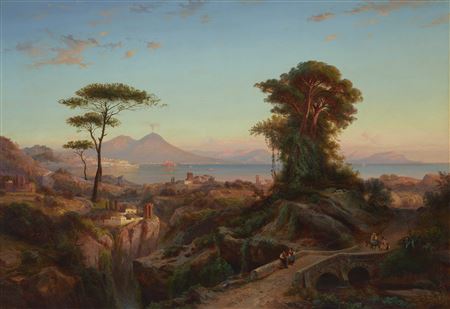 Johann Hermann Carmiencke : Mt. Vesuvius and the Bay of Naples