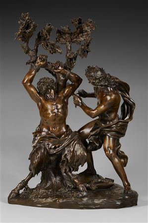 Battista Foggini : A BRONZE GROUP OF APOLLO FLAYING MARSYAS