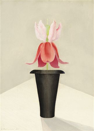 Virginia Berresford : Black Vase with Red Flower