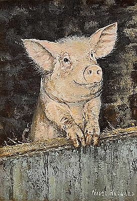 Nigel Hallard : A Piglet at the Low door