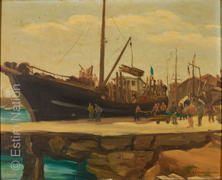 Claude Chereau : Boat at the quay