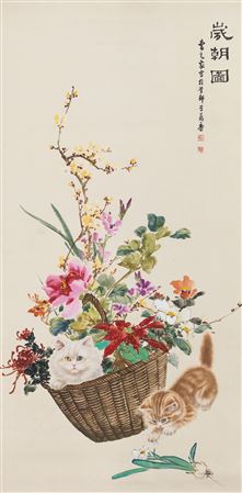 Kejian Cao : CATS AND FLOWERS