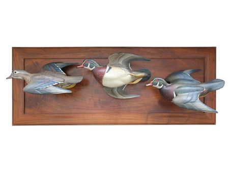 Josh Brewer : Three full-size flying woodducks (mounted on single backboard)