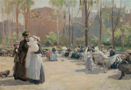 Alice Stephens : A Spring Morning in the Park, Rittenhouse Square, Philadelphia , 1892