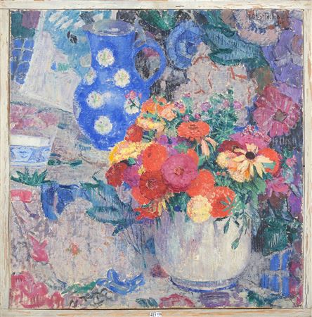 Albert Claes-Tholois : 'Nature morte au vase de fleurs' or 'Le pot bleu'.