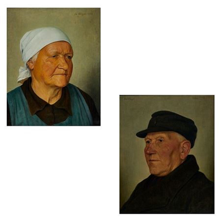 Adolf Wissel : Farmer couple ('farmer' and 'farmer's wife' / 'Lower Saxony old farmer's wife')