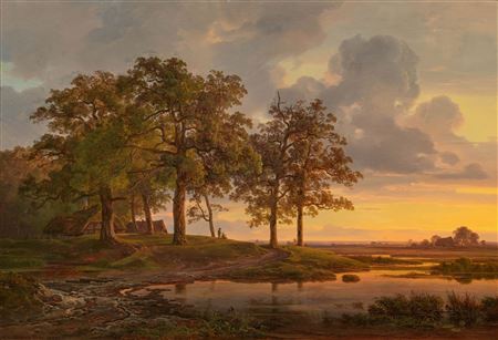 Christian Morgenstern : Nordic landscape at sunset