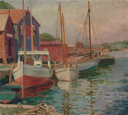 Valerie Lazarus : Moored Boats