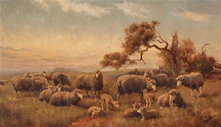 Robert Camm : Pastoral Scene with Sheep