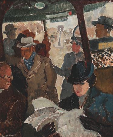 Roger Worms : In the Bus, on the Champs Elysees, 1934