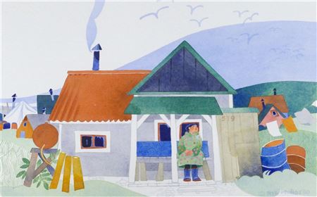 Rie Munoz : MS. HUNNICUTT'S CABIN, KOTZEBUE