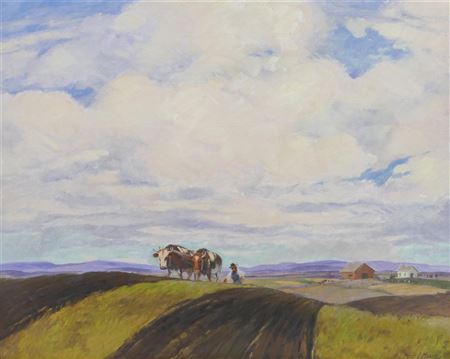 Percy Manser : PLOWING THE FIELD