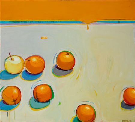 Raimonds Staprans : A Study Of Down-Rolling Oranges With A Staid Neon Apple