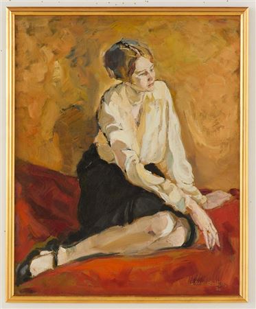 Gorovykh Evgeni Danilovitch : 'Portrait of a Seated Woman', 1976