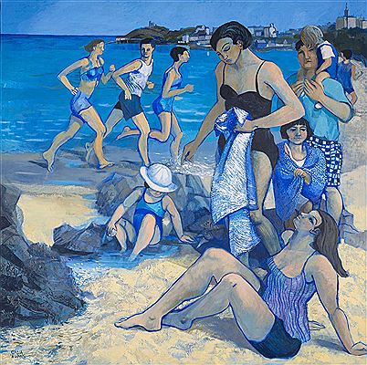 Claudia Williams : Joggers and Bathers, Tenby