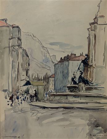 Jacques Traversier : Fountain of Notre-Dame in Grenoble.