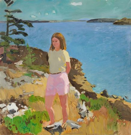 Fairfield Porter : Girl in a Landscape