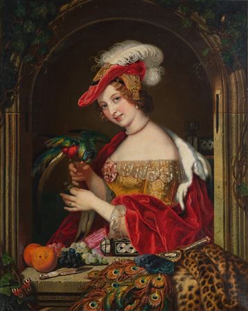 Charles Nahl : Lady with a Parrot