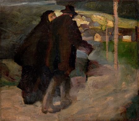 Albert Weisgerber : ”Altes Paar auf der Landstraße”. Circa 1901