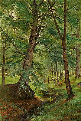 Hermann Carl Hempel : Forest interior.