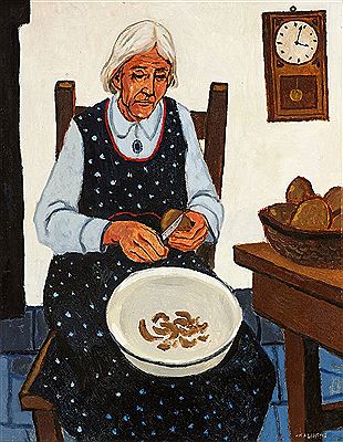 James Macintyre : WOMAN PEELING POTATOES