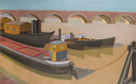 Charles-Robert Vallet : Docks, Garonne and Pont de Pierre