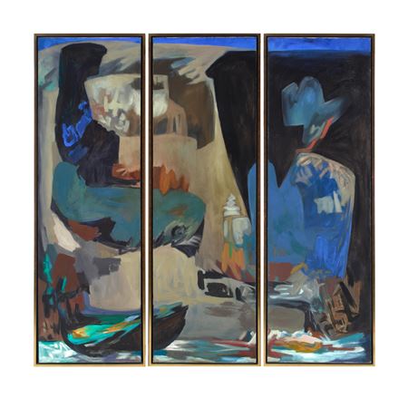 Ruth Armer : Abstract Triptych (a three panel screen)(3)