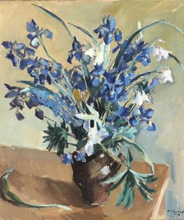 Hans Christian Barenholdt : Flowers in vase.