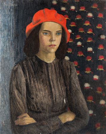 Dod Procter : Girl in a Black Dress (c. 1915)