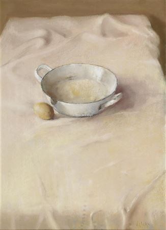 Petrus Valckx : Still life of egg and bowl