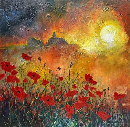 Ann Lamb : Sunset over the Poppy Field